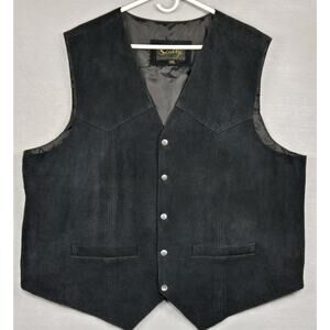 Scully Mens Suede Leather Vest Size 3XL Black Western Country Ranch Heritage